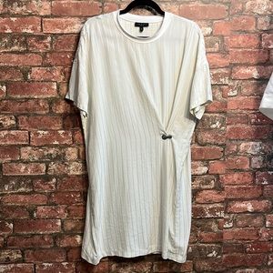 Rag & Bone size large cream pinstripe t shirt dress